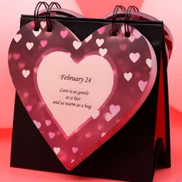 Archies Red & Beige Love Quotes Printed Calender image 2