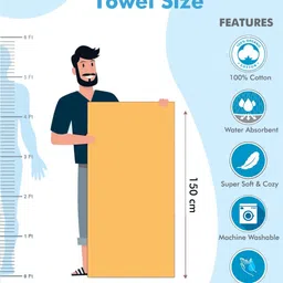 Aura White & Blue 2 Cotton 210 GSM Bath Towel image 4