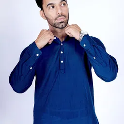 Anouk Rustic Men Cold-Shoulder Sleeves Pathani Kurta-picture-12