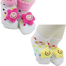 NESKA MODA Kids-Unisex Set Of 2 Ankle Length Cotton Socks-image-88