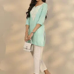 Libas Women Embroidered Yoke Design Thread Work Kurti-image-60