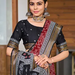 all about you Ethnic Motifs Zari Saree image 2