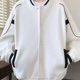 KPOP Men Colourblocked Varsity Jacket image 2