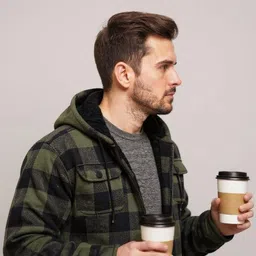 Mast & Harbour Checked Hooded Long Sleeves Woollen Parka Jacket image 2