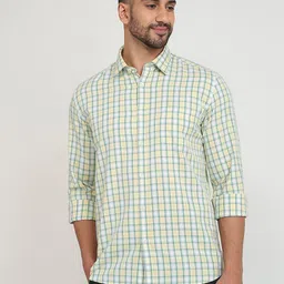 Parx Men Slim Fit Checked Spread Collar Pure Cotton Casual Shirt-image-67