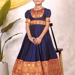 Calendar Art Girls Ethnic Motif Printed Embellished Maxi Dress image 3