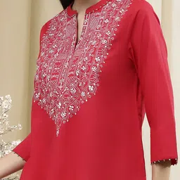 Biba Ethnic Motifs Embroidered Pure Cotton Kurti image 5