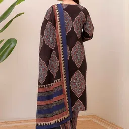 Moda Rapido Printed Jute Cotton Kurta Set image 4