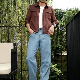 Campus Sutra Men Suede Lightweight Bomber Jacket image 2