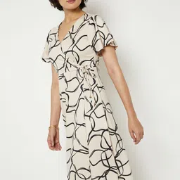 max Print Flared Sleeve Midi Dress image 2