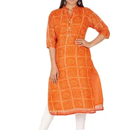 PARTH SY FASHION Women Orange Viscose Rayon Straight Kurtas-picture-30