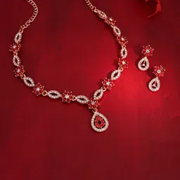 Brado Jewellery Brass Gold-plated Rose Gold Red White Jewellery Set-picture-27