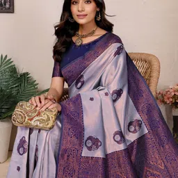 Vastravatika Ethnic Motifs Zari Art Silk Heavy Work Kanjeevaram Saree image 3