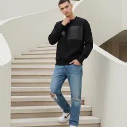 glitchez Applique Detail Relaxed Fit Sweatshirt With Inner Fleece image 4