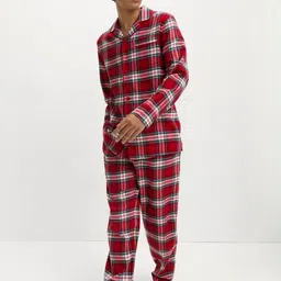 Marks & Spencer Checked Pure Cotton Shirt With Pyjamas-picture-11