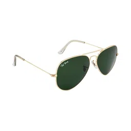 Ted Smith Unisex Green Lens & Gold-Toned Aviator Sunglasses with image 3