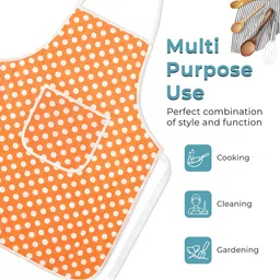 HOMESTIC Orange Printed Waterproof Apron With Front Pocket image 3