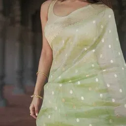 Dinesh Ethnic Traditional Wear Ethnic Motifs Woven Design Zari Saree With Blouse Piece image 2