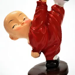 Afterstitch Yellow 4 Pieces Kungfu Monk Buddha Babies Figurine Showpiece image 4