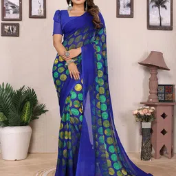 Moda Rapido Polka Dot Poly Georgette Saree-picture-35