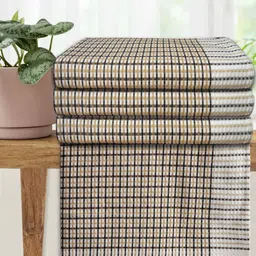 Athom Living White & Blue 4 Pcs Printed Cotton 210 GSM Bath Towel-picture-37