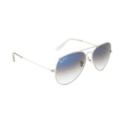Ted Smith Unisex Blue Lens & Silver-Toned Aviator Sunglasses with image 5