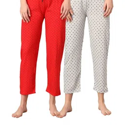 Women Pack Of 2 Printed Cotton Lounge Pants / Pyjama-image-81