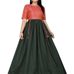 Thapnath Women Round Neck Fit & Flare Maxi Dress-picture-28