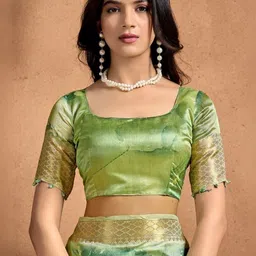 Ehaircare Abstract Printed Zari Mysore Silk Saree image 2