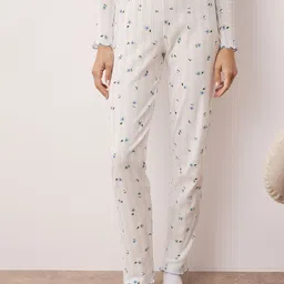 Trendyol Printed Pure Cotton Top & Pyjamas image 3