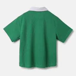United Colors of Benetton Boys Typography Polo Collar Applique Boxy T-shirt image 2