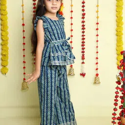 The Magic Wand Girls Printed Top with Palazzos image 3