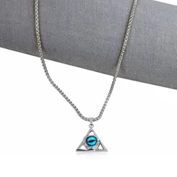 Utkarsh Silver-Plated Triangular Pendants with Chains image 3