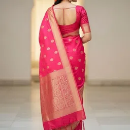 clotheva Woven Design Zari Art Silk Handloom Banarasi Saree image 3