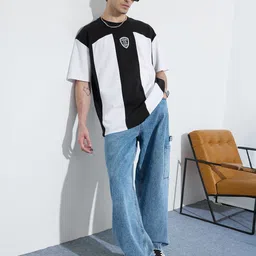 The Souled Store Oversized Carbon Colourblocked T-Shirt image 5