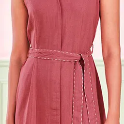 AND Women Solid A-Line Dress image 2