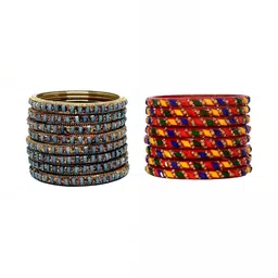 TRIOXY Multi Glass Artificial Stones & Beads Bangle-picture-19