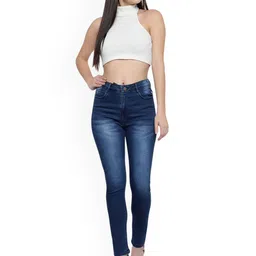 God's Club Women Skinny Fit Mid-Rise Light Fade Jeans-image-98