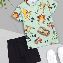 HELLCAT Boys Animal Graphic Printed Short Sleeves T-Shirt With Shorts-picture-18