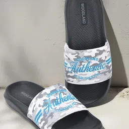Woodland Men Brand Logo Printed Sliders Flip Flops-picture-18