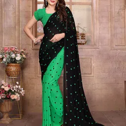 Moda Rapido Polka Dot Printed Saree image 1