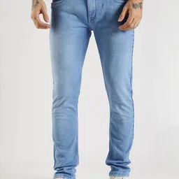 COOL COLORS Men Relaxed Fit Mid-Rise Light Fade Stretchable Denim Jeans-image-69