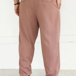 Instafab Plus Men Comfort Relaxed Fit Mid-Rise Trousers image 5