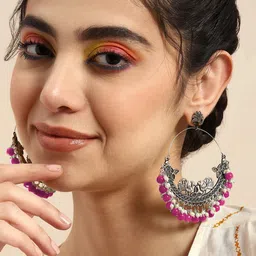 KRENOZ Peacock Shaped Chandbalis Earrings-picture-32