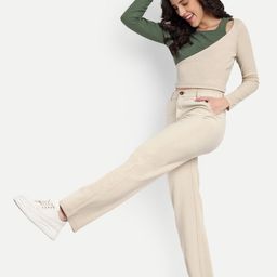 Next One Women Smart Straight Fit High-Rise Easy Wash Corduroy Chinos Trousers-picture-32