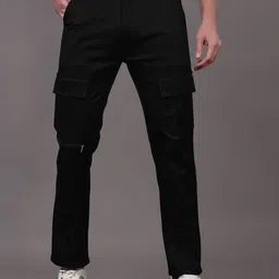 ZAYSH Men Regular Fit Mid-Rise Cargo Style Non Stretchable Jeans-picture-31