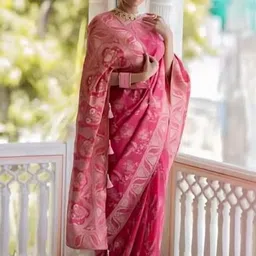 Eecoo Woven Design Zari Art Silk Handloom Banarasi Saree image 2