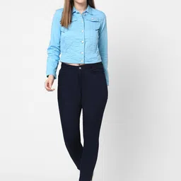 Kraus Jeans Washed Spread Collar Crop Cotton Jacket image 5