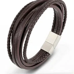 Moneekar Jewels Women Brown Multistrand Leather Bracelet-picture-23