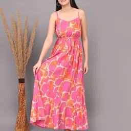 VYMO Print Fit & Flare Maxi Dress image 4